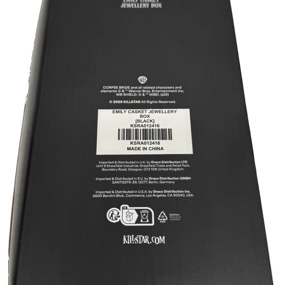 Killstar x Corpse Bride Collab Emily Casket Jewelry Box Black Jewellery Coffin - Picture 9 of 9